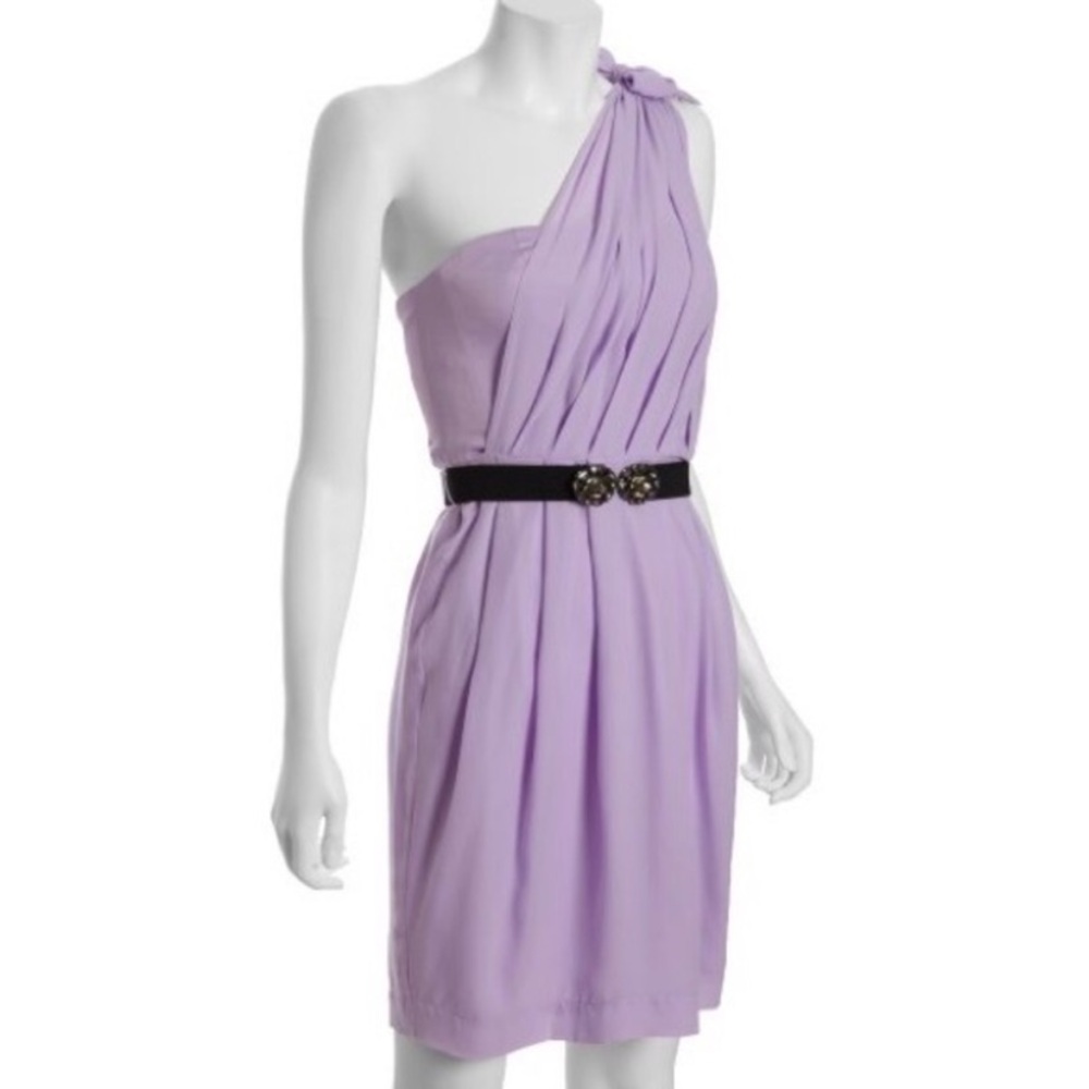 BCBGMaxAzira Nevada Lavender One-Shoulder Dress Size 6